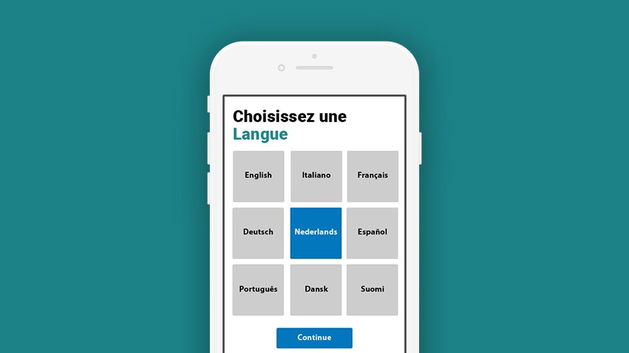 Choix des langues sur application